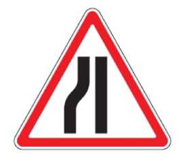 125 susiaurėjimas iš kairės (važiuojamosios dalies susiaurėjimas iš kairės pusės)