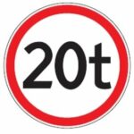 314 ribota masė (draudžiama važiuoti transporto priemonėmis, taip pat transporto priemonių junginiais, kurių masė su kroviniu ar be jo didesnė už nurodytą kelio ženkle)