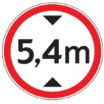 316 Ribotas aukštis (Draudžiama važiuoti transporto priemonėmis, kurių aukštis (su kroviniu ar be jo) didesnis už nurodytą kelio ženkle)