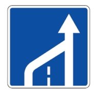 516 kairės eismo juostos pabaiga (Eismo juostos, esančios kairėje važiuojamosios dalies pusėje, pabaiga)