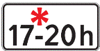 827 Galiojimo laikas ne darbo dienomis (Nurodo laiką ne darbo dienomis, kada galioja kelio ženklas)