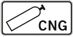 849 Suslėgtosios gamtinės dujos (Naudojama su kelio ženklu „Degalinė“ ir nurodo, kad degalinėje transporto priemonės aprūpinamos suslėgtosiomis gamtinėmis dujomis)