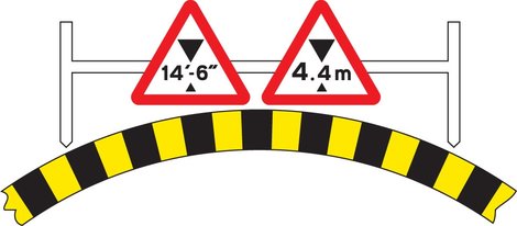 Available width of headroom indicated