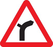 Junction on bend ahead