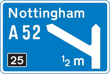On approaches to junctions (junction number on black background)