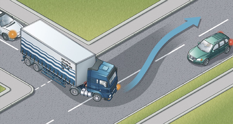 Rule 221: Large vehicles need extra room