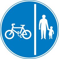 Segregated pedal cycle and pedestrian route